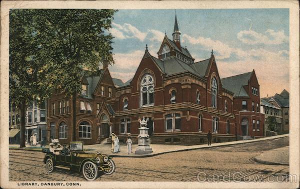 1917 Danbury,CT Library Fairfield County Connecticut Danziger & Berman Postcard