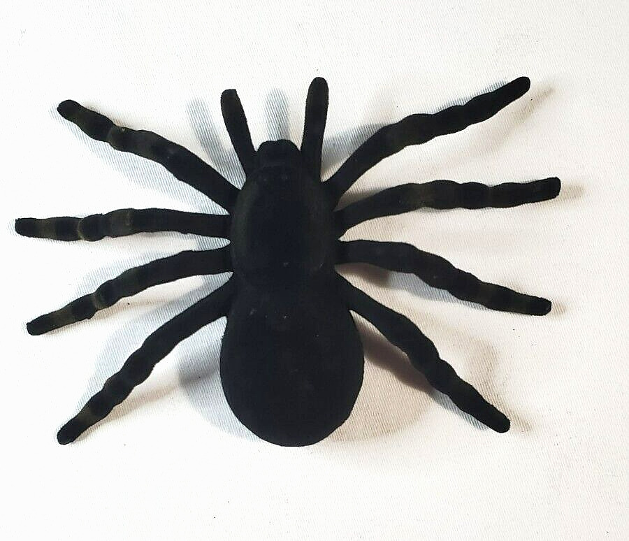 Large Tarantula Spider Scary Halloween Prop Decor Black Flecked Arachnid 1 Pc