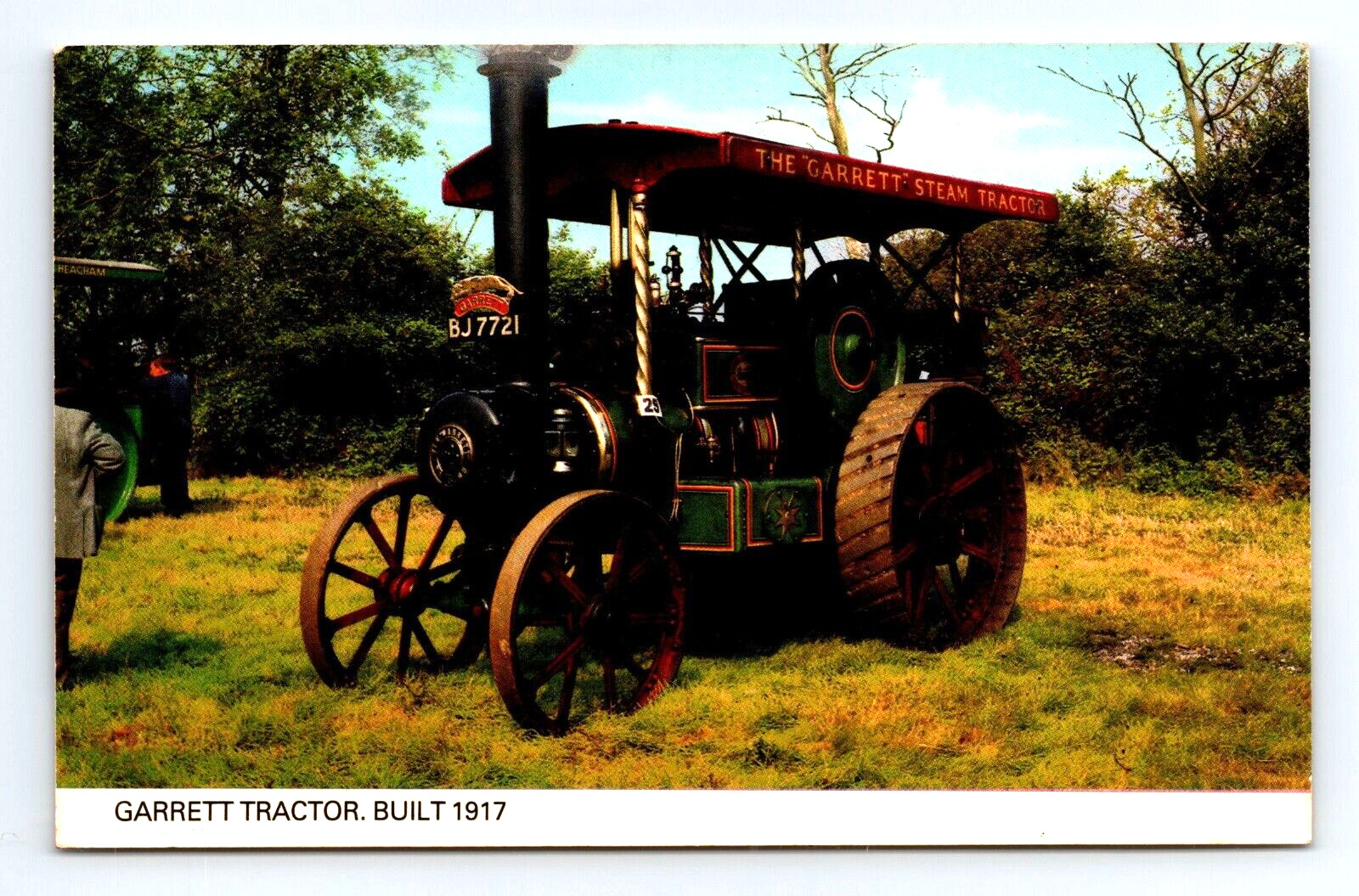 Vtg. postcard 1917 GARRETT steam tractor 3.5 x 5.5 inch