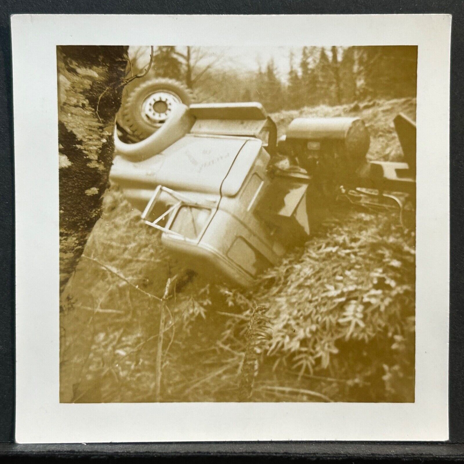 CarSpotter: Bummer 1955-59 Chevy/GMC Truck Rollover: Vintage SNAPSHOT Photo