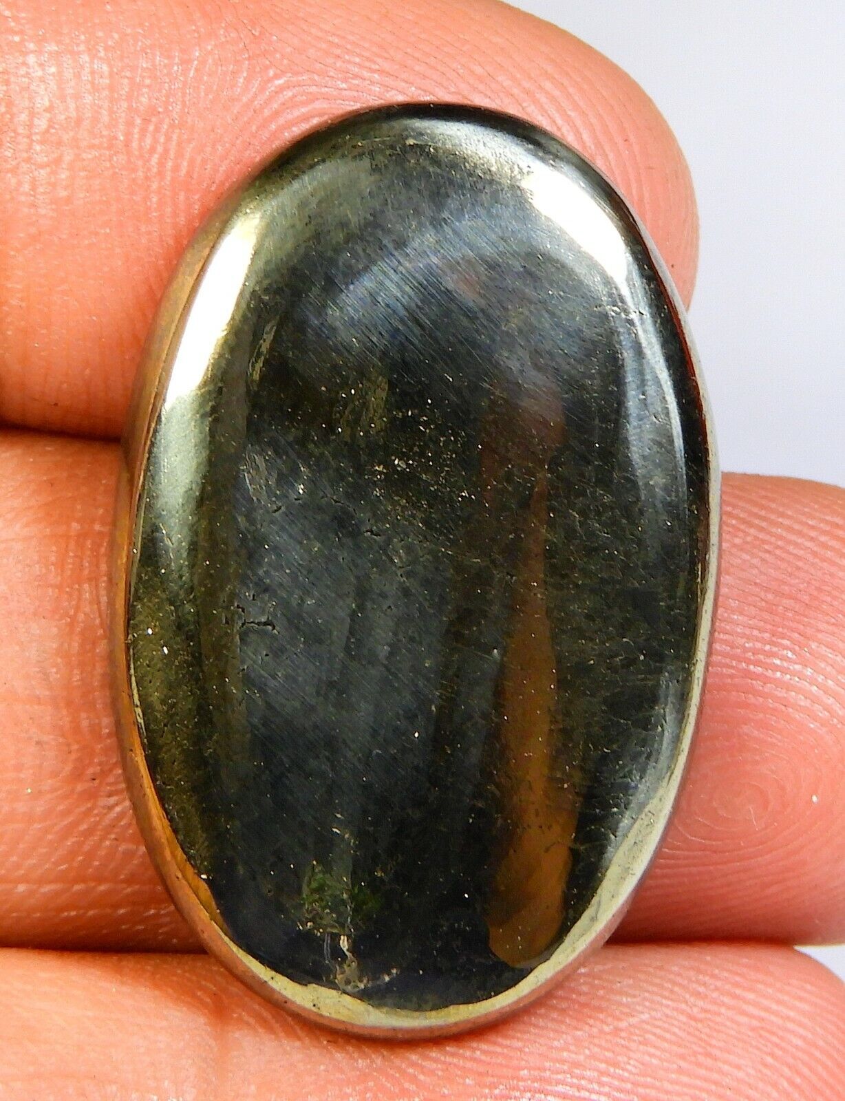53 Ct 100% Natural Arizona Apache Gold Pyrite Oval Cabochon Gemstone A108