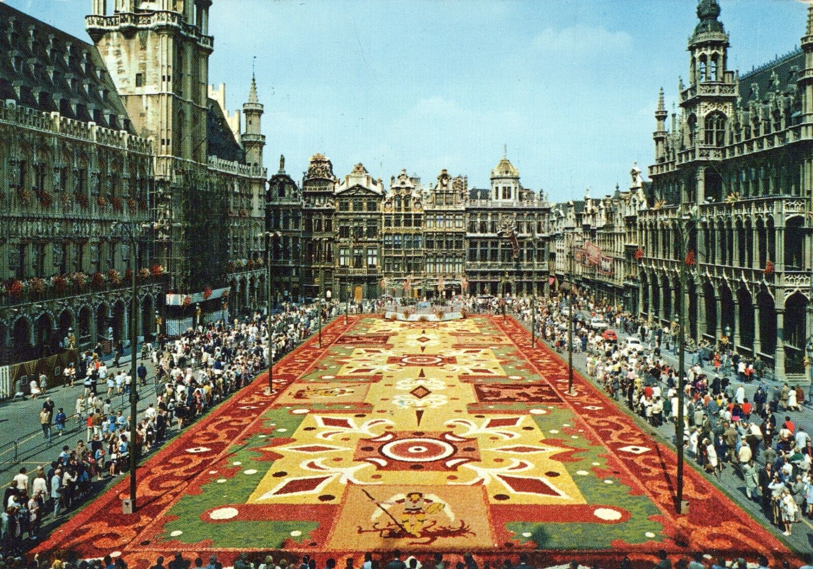 Market Place, Flower Carpet, Brussels, Belgium Chrome 4x6 Postcards