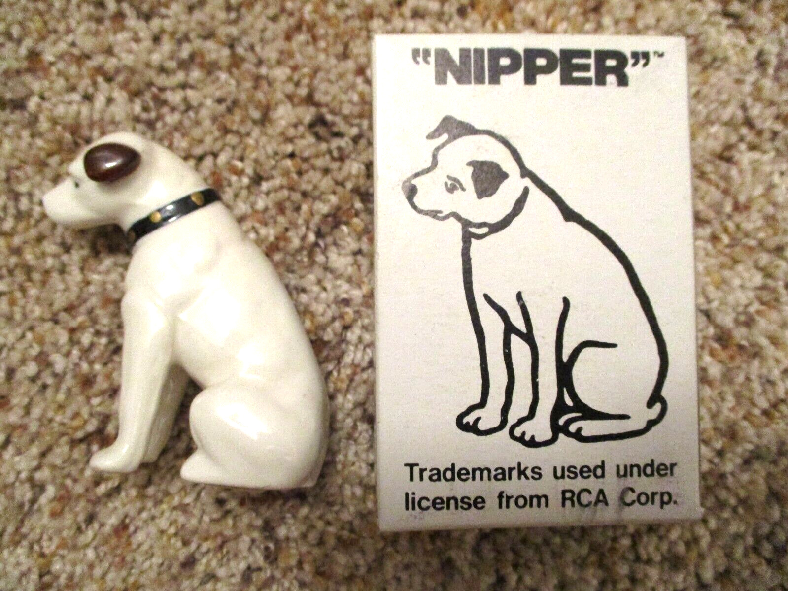 NOS VINTAGE NIPPER #744 RCA PORCELAIN DOG FIGURE VICTOR RCA MASCOT DOG in BOX
