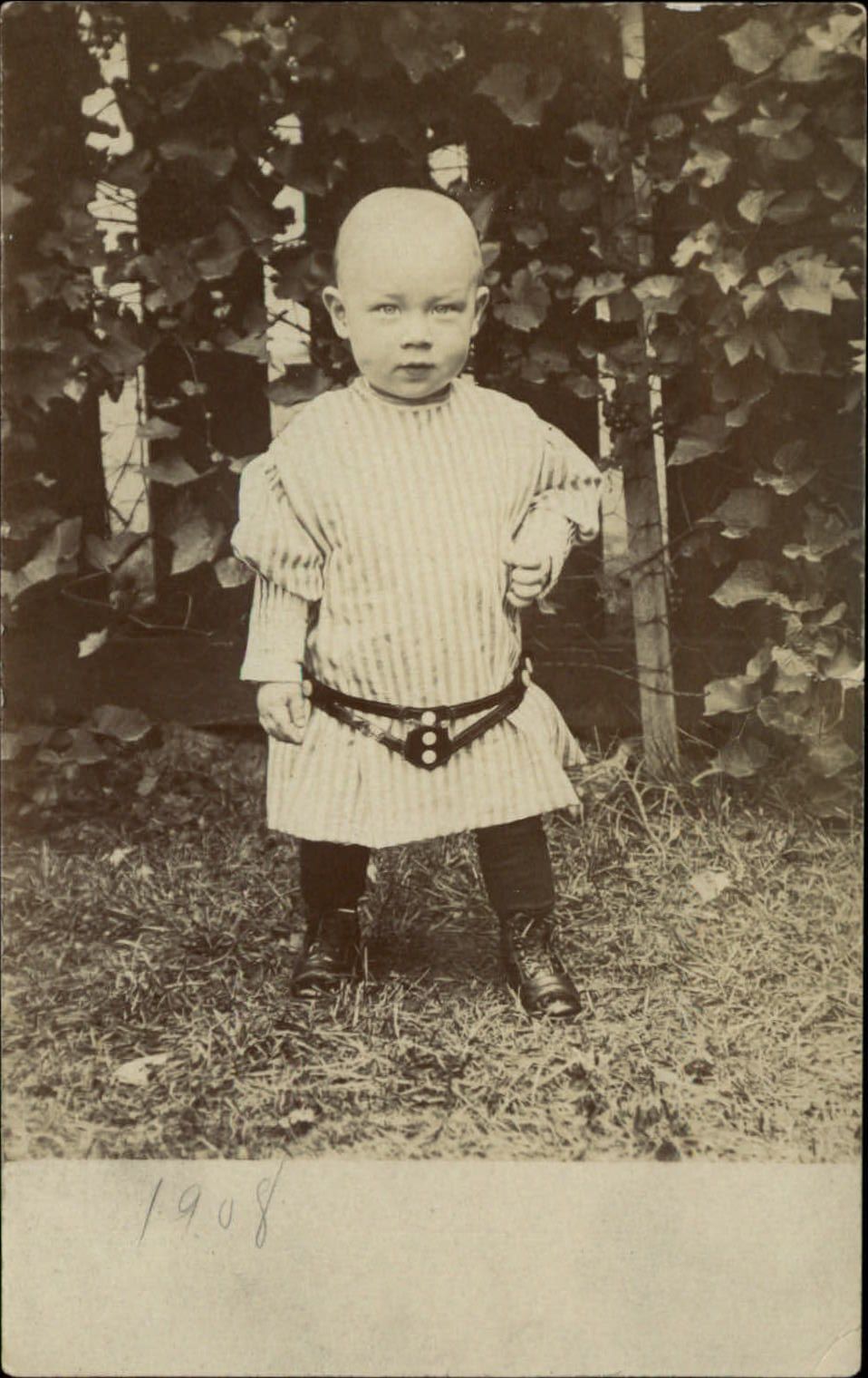 RPPC Toddler ~ Christine Smith Chicago Illinois ~ 1903-1920s real photo postcard
