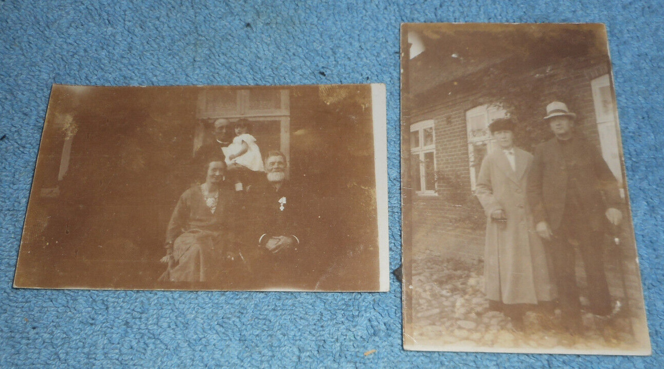 Two 1920s Sorensen Family Photos Two Couples Man & Child Danish Caption Oregon?