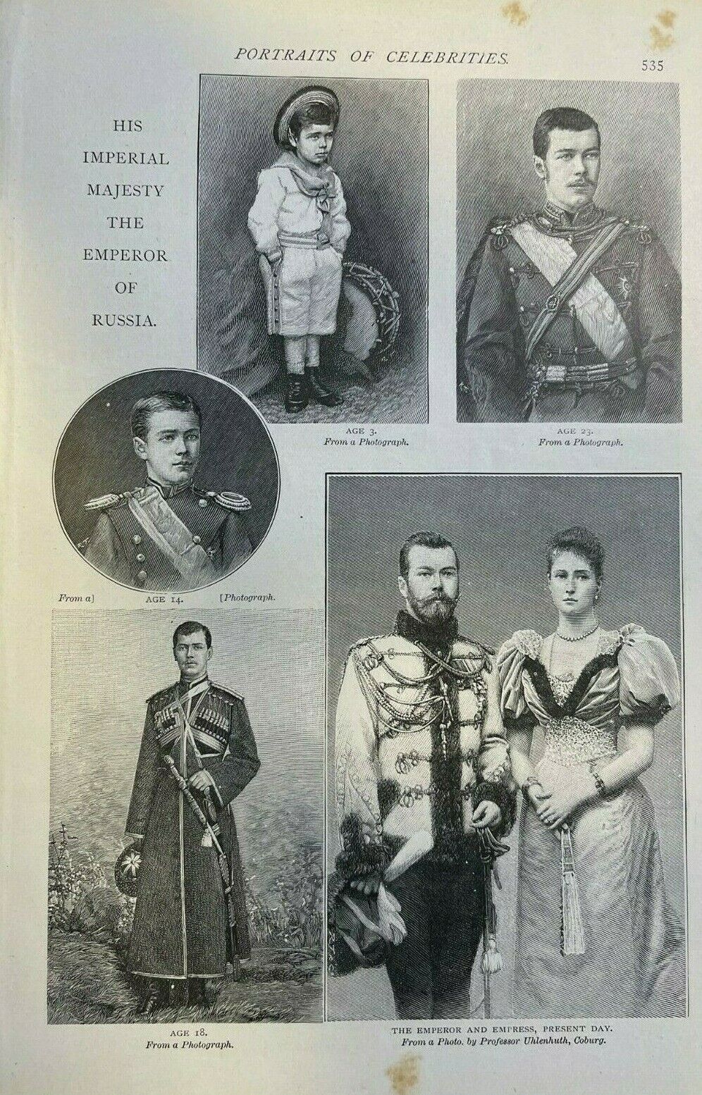 1896 Czar Nicholas II of Russia