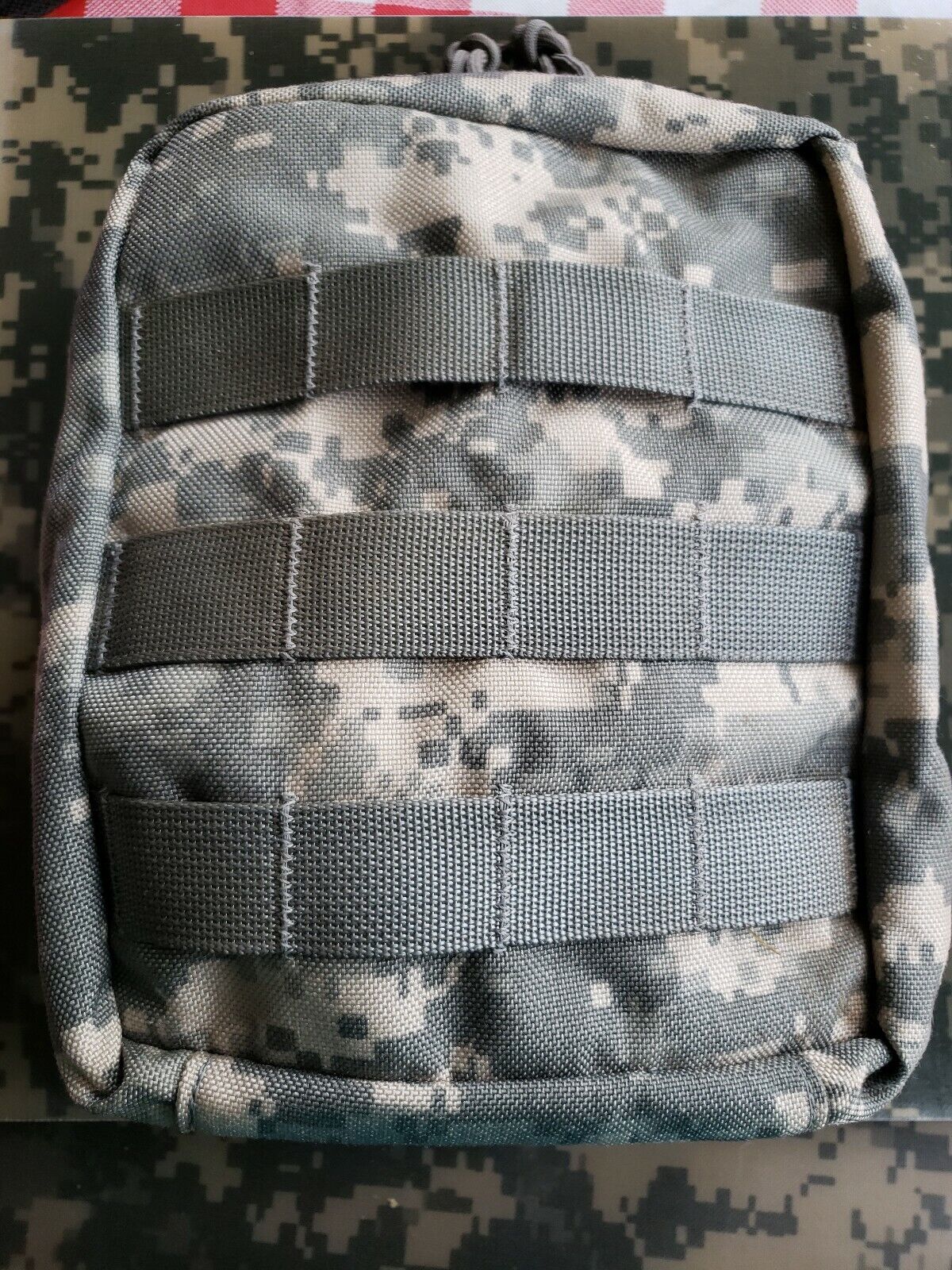 Military PALS/MOLLE digital ACU camo zipper  pouch 13 slots drain hole Mil-Spec