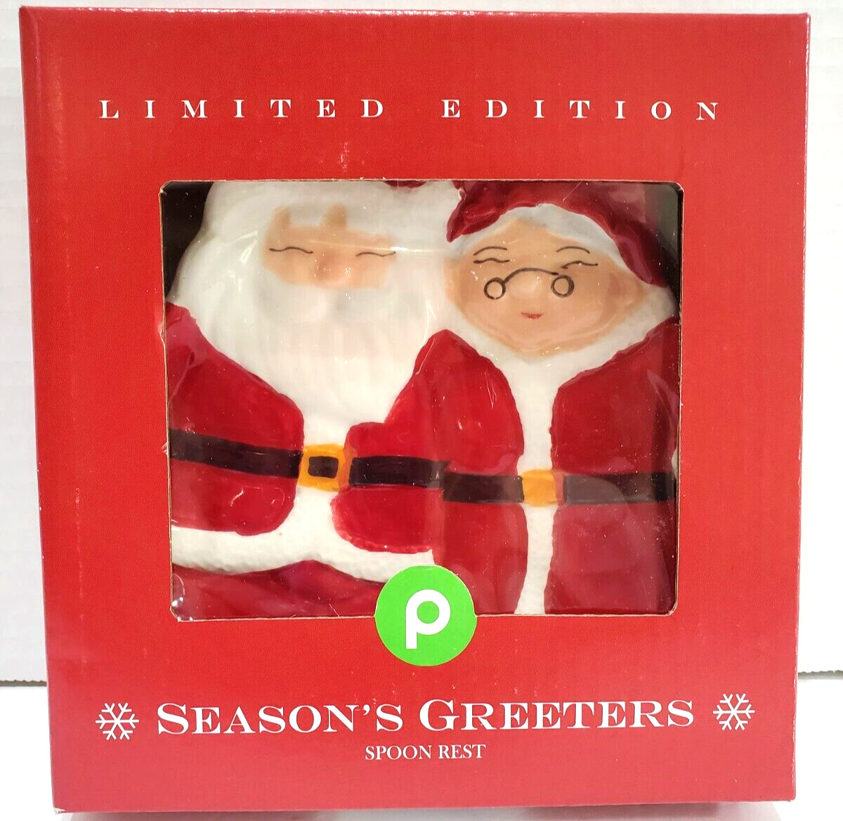 Publix Limited Edition Season\'s Greeters SPOON REST Santa & Mrs. Claus NEW