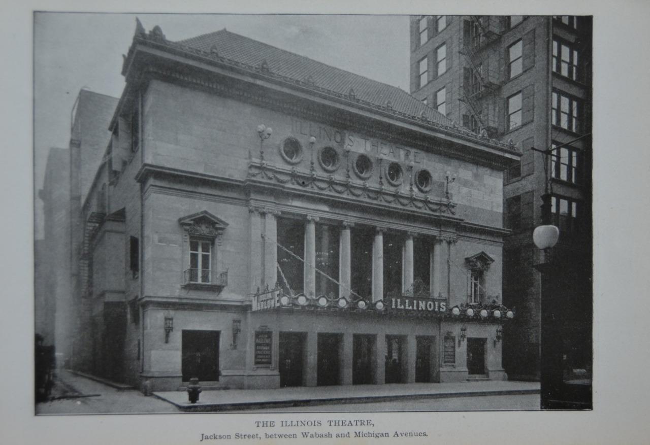 Chicago Downtown Illinois Theater Jackson Street Architecture Antique Art 1902