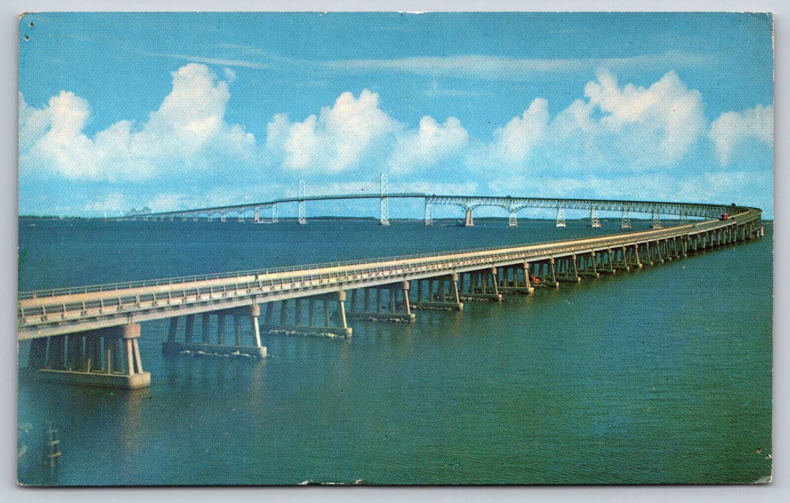 Postcard Maryland Chesapeake Bay Bridge c1962 9Y