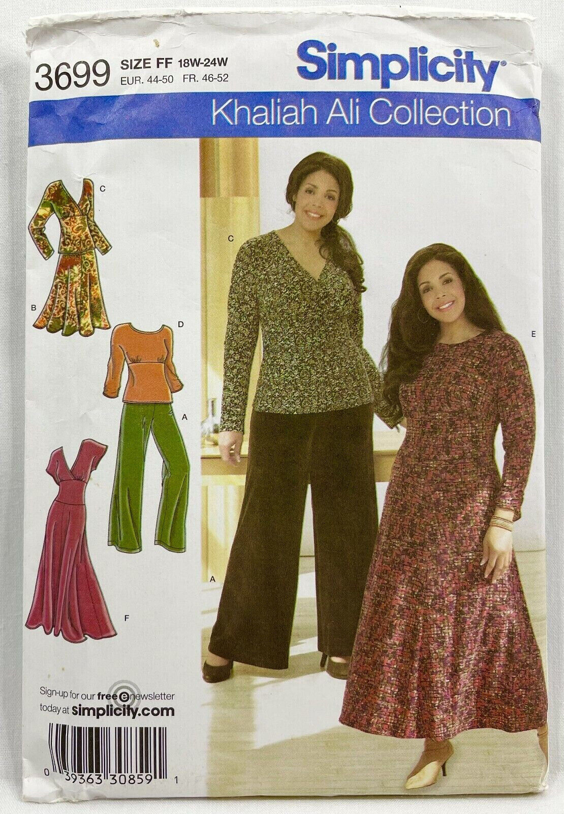 2007 Simplicity Sewing Pattern 3699 Womens Top Dress Pants Skirt  Sz 18-24 10386