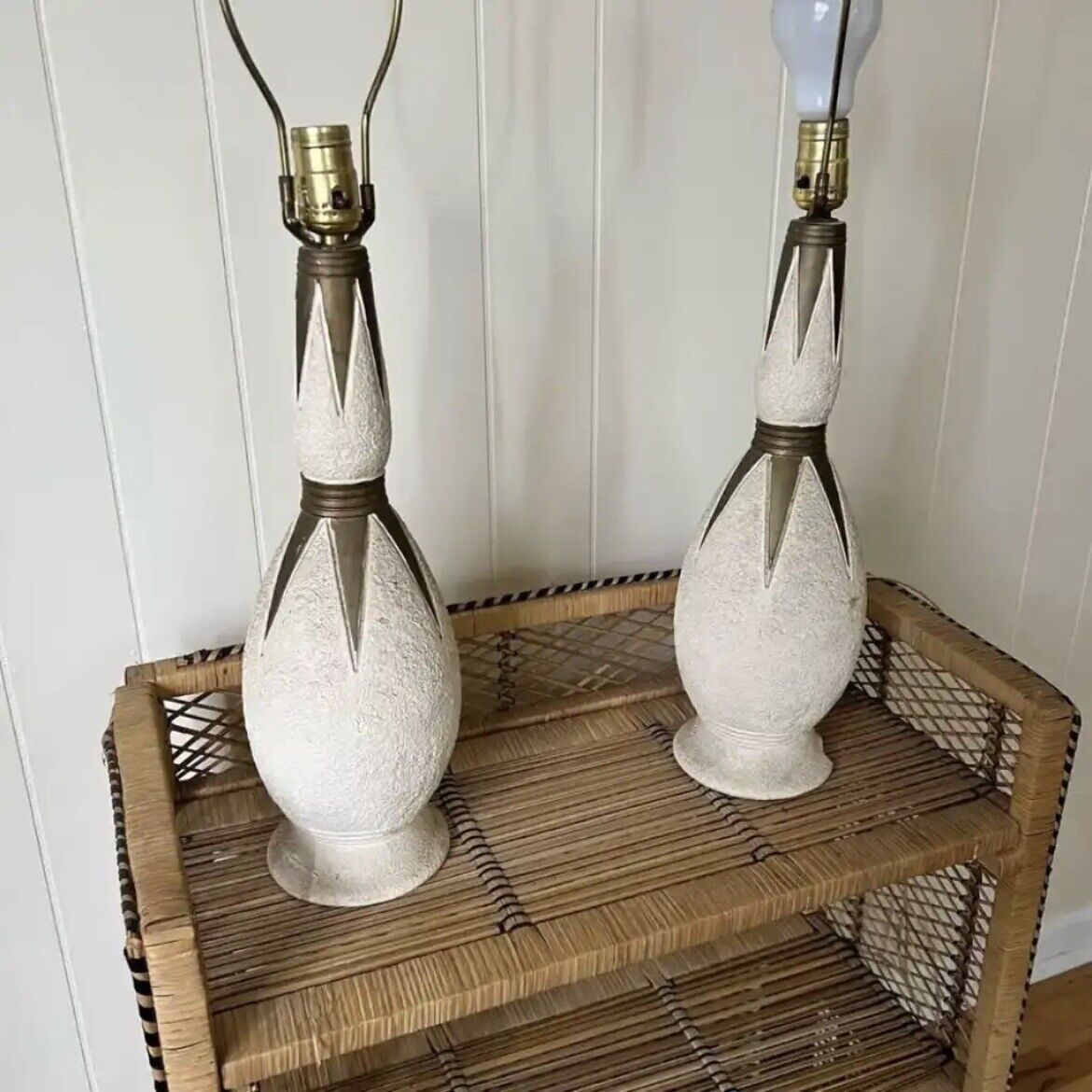 pair of mid century modern lamps- READ