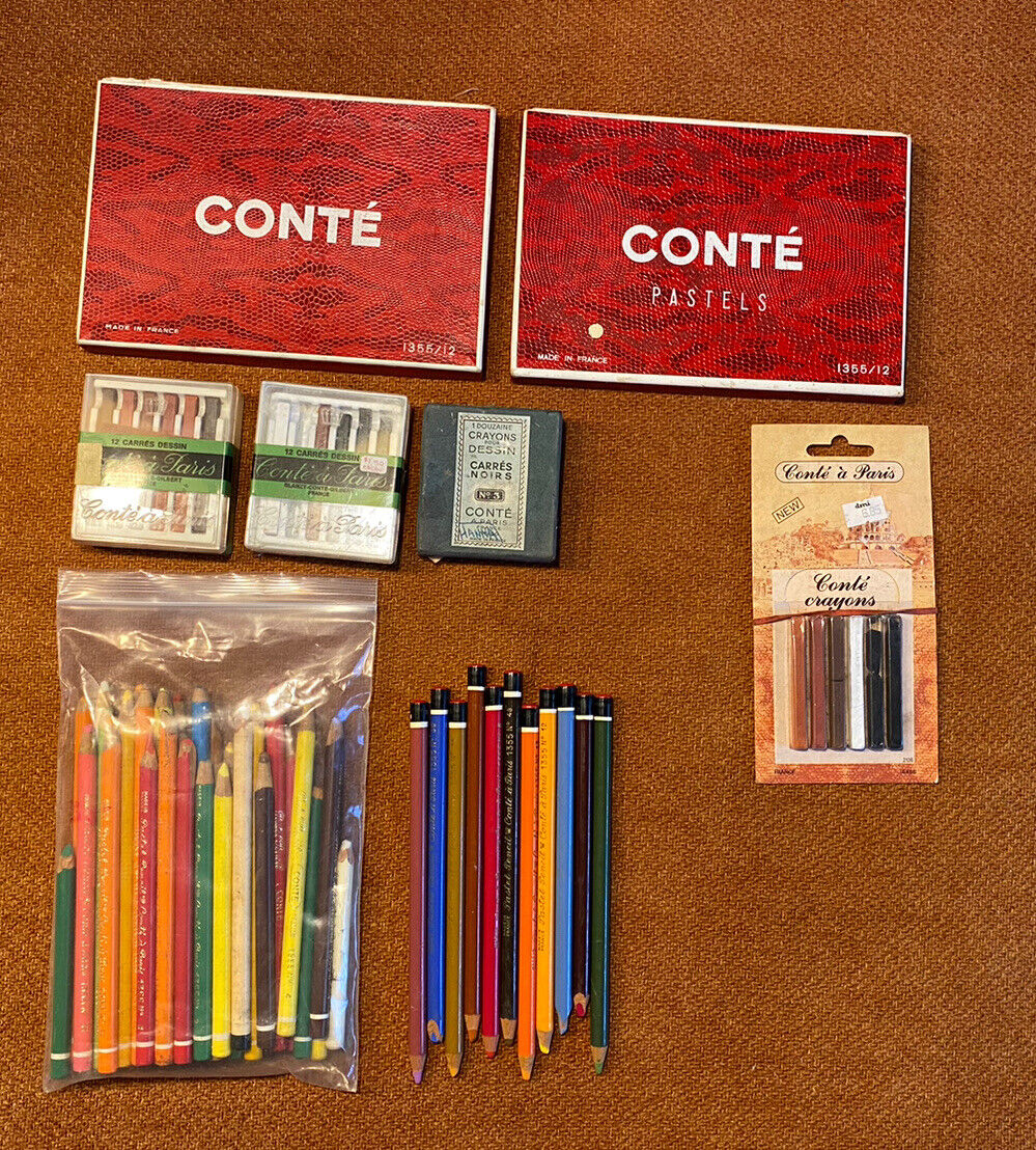 Vintage CONTÉ À PARIS Lot - Pastel Pencils, Crayons - Made in France