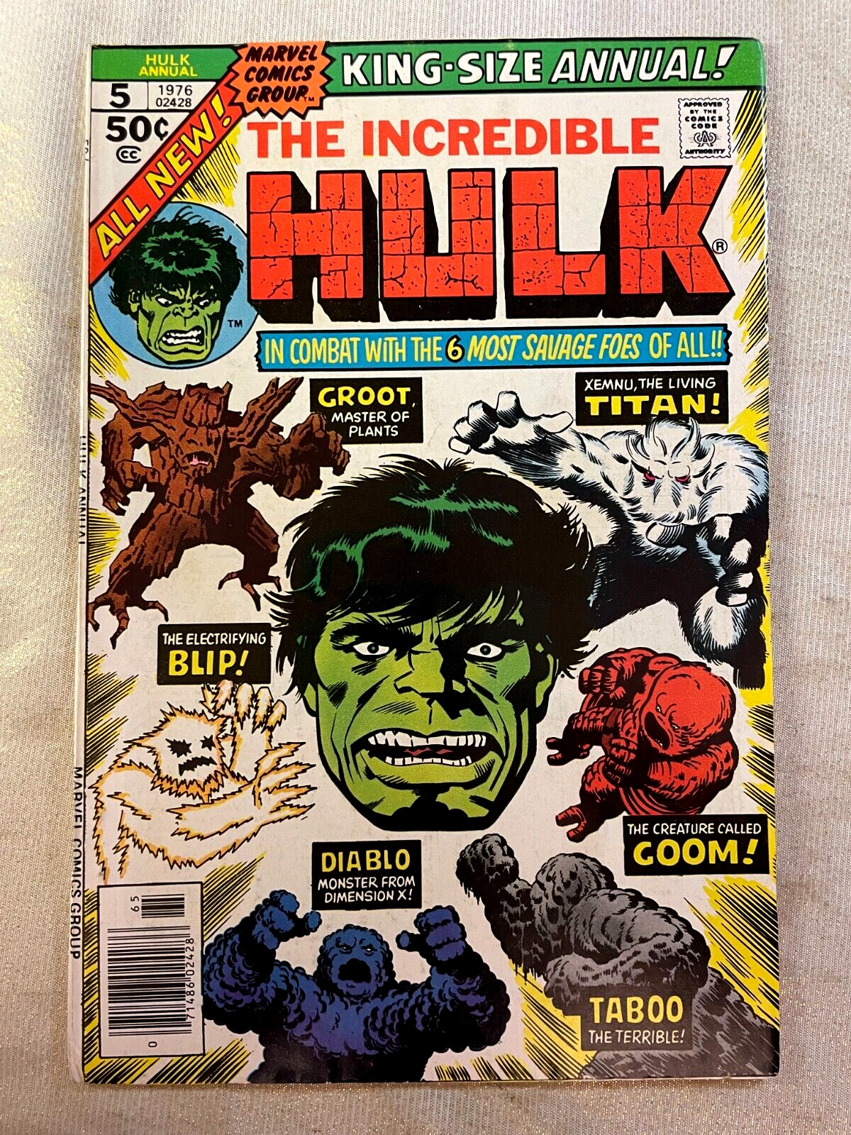 Incredible Hulk King-Size Annual #5 / 2nd App Groot Kirby Cover (1976) VF Comic