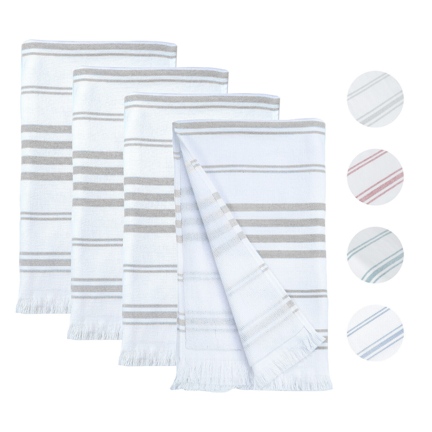 Ample Decor Hand Towels for Kitchen Set of 4 100% Cotton Assorted Colors
