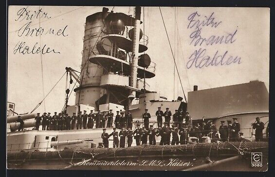 Ak Battle Ship SMS Kaiser, Kommandoturm 1914