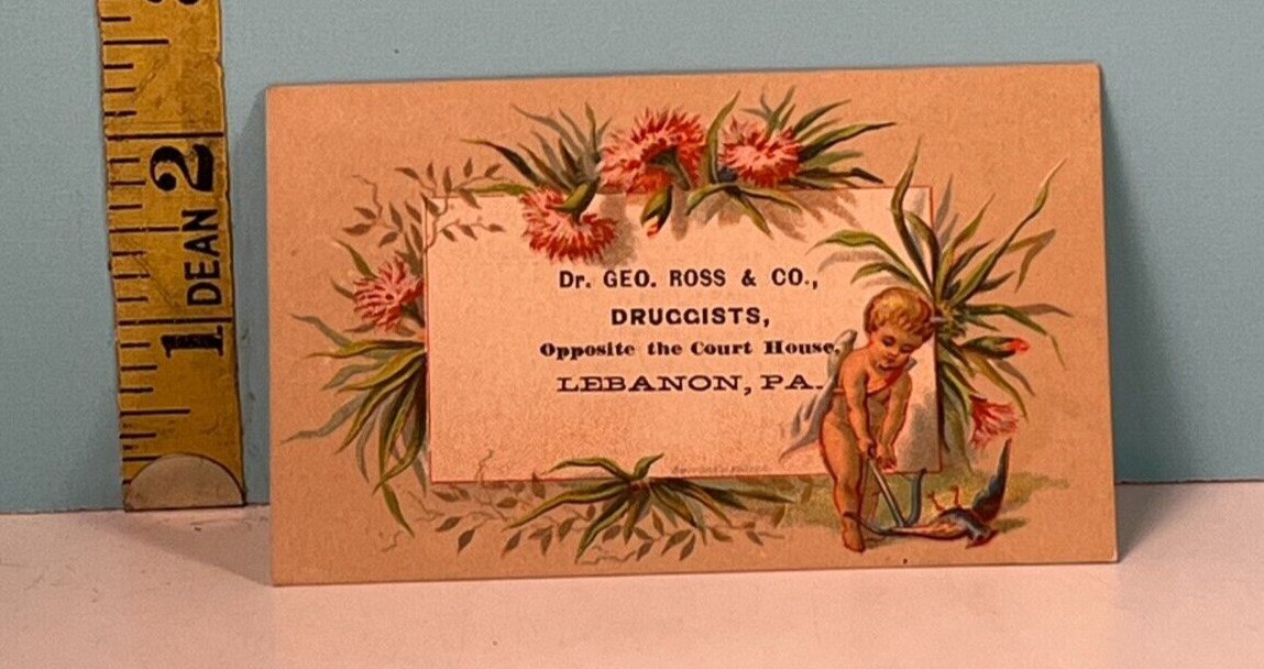 Vintage/antq Dr. Geo. Ross & Co.\' Druggists Drug Store Trade Card.