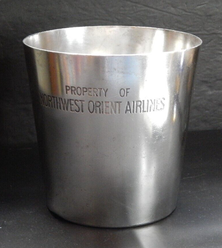 Vintage NORTHWEST ORIENT AIRLINES Silverplate Ice Bucket / Champagne