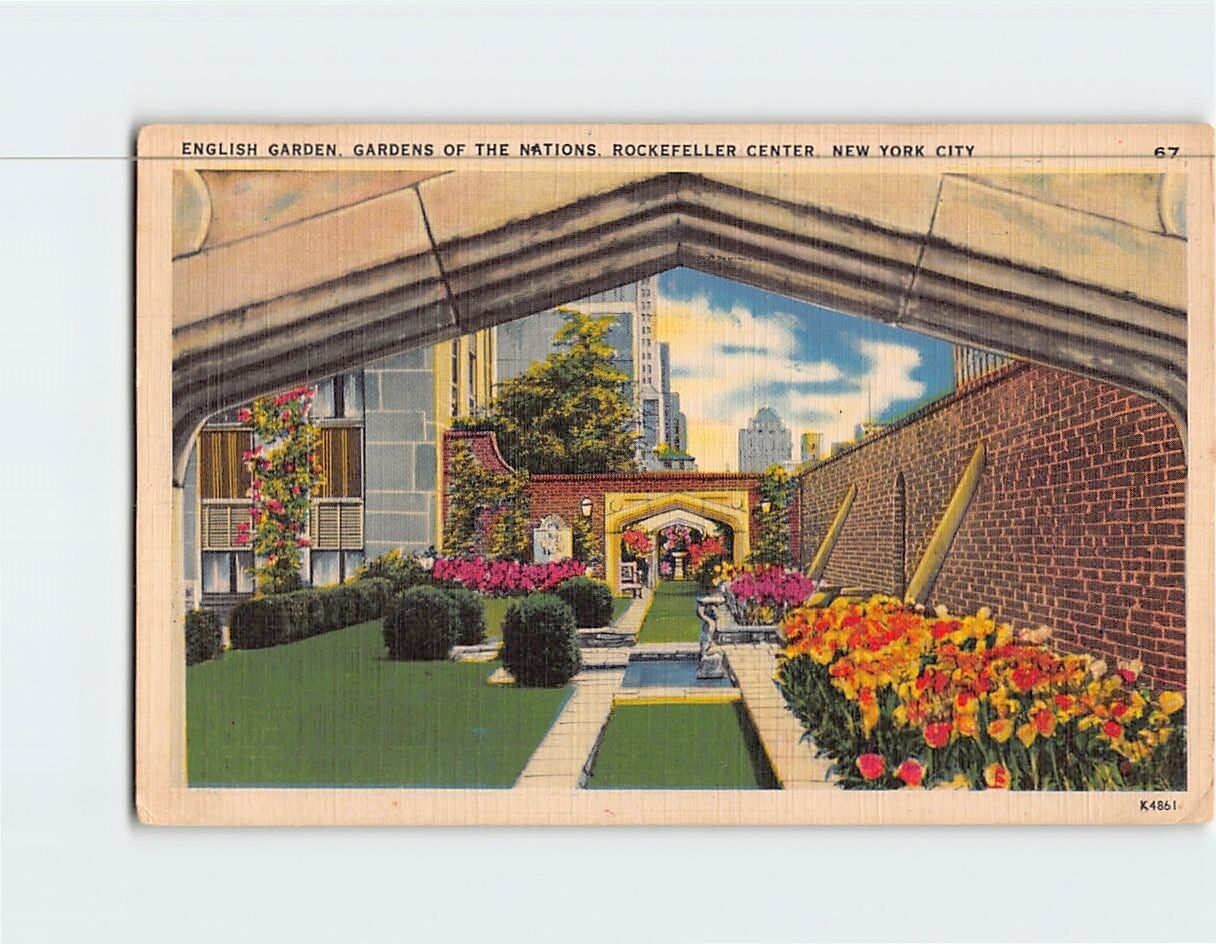 Postcard International Rock Garden Rockefeller Center New York City New York USA