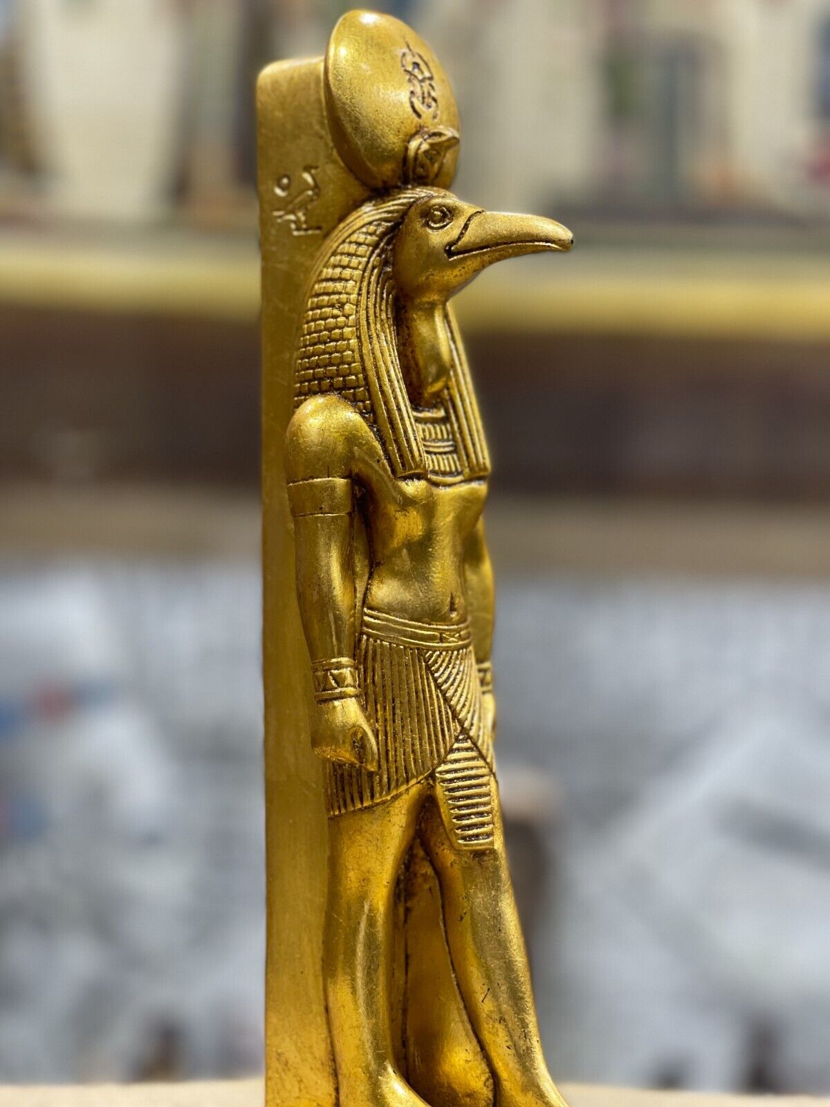 Ancient Egyptian Thoth statue, God of Moon, Egyptian god of wisdom.
