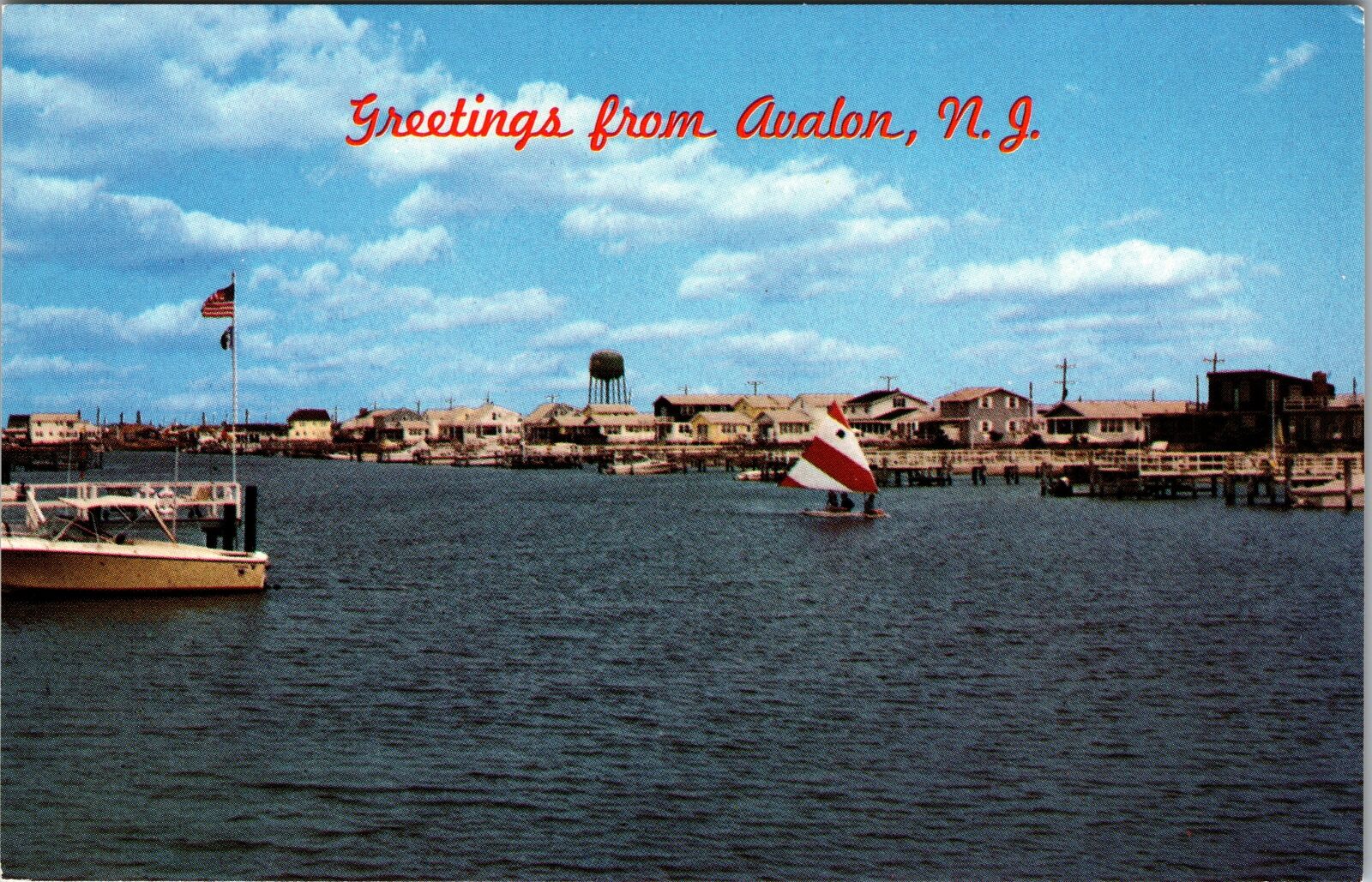 Avalon NJ-New Jersey, Scenic Greetings, Lake, Vintage Postcard