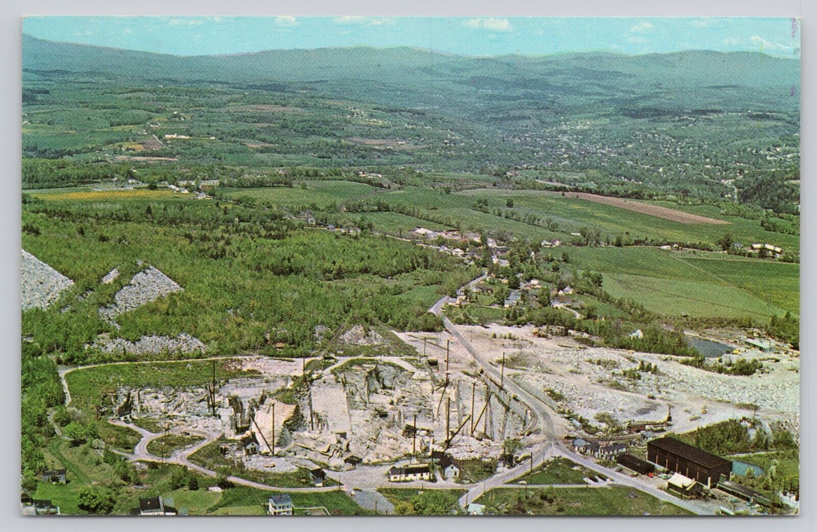 The Wells-Lamson Granite Quarry Aerial View Barre Vermont Postcard
