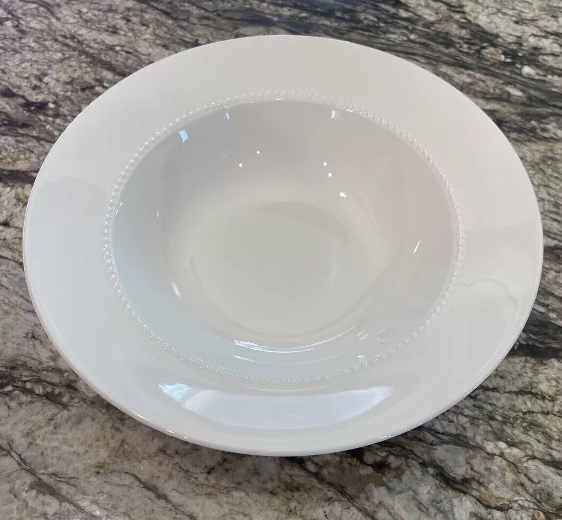 Crate and Barrel White Pearl 11 IN Serving Bowl Made in Japan by Nikko