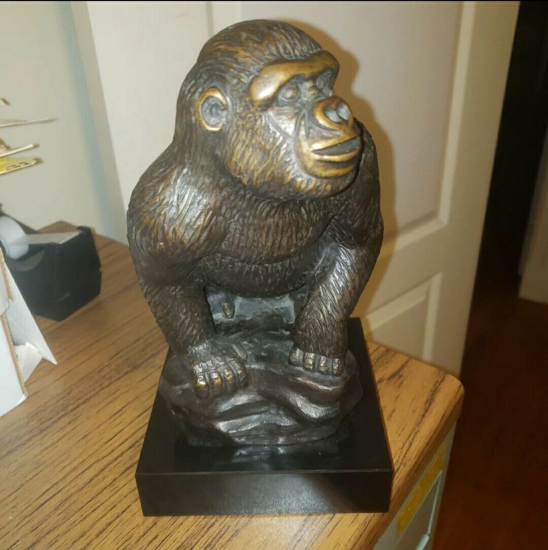 Vintage Gorilla SCULPTURE Bronze 