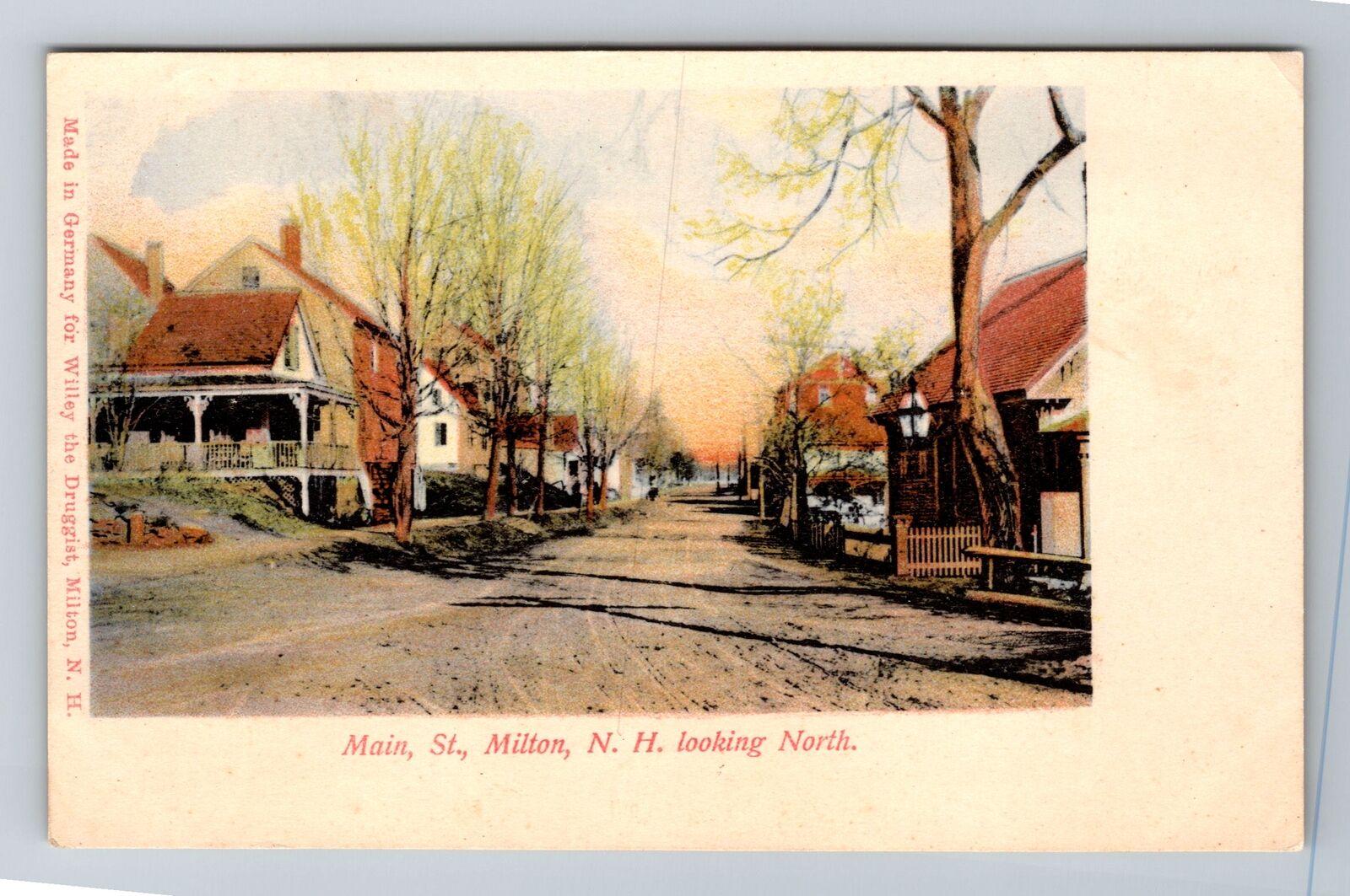 Milton NH-New Hampshire, Main St Looking North, Antique, Vintage Postcard
