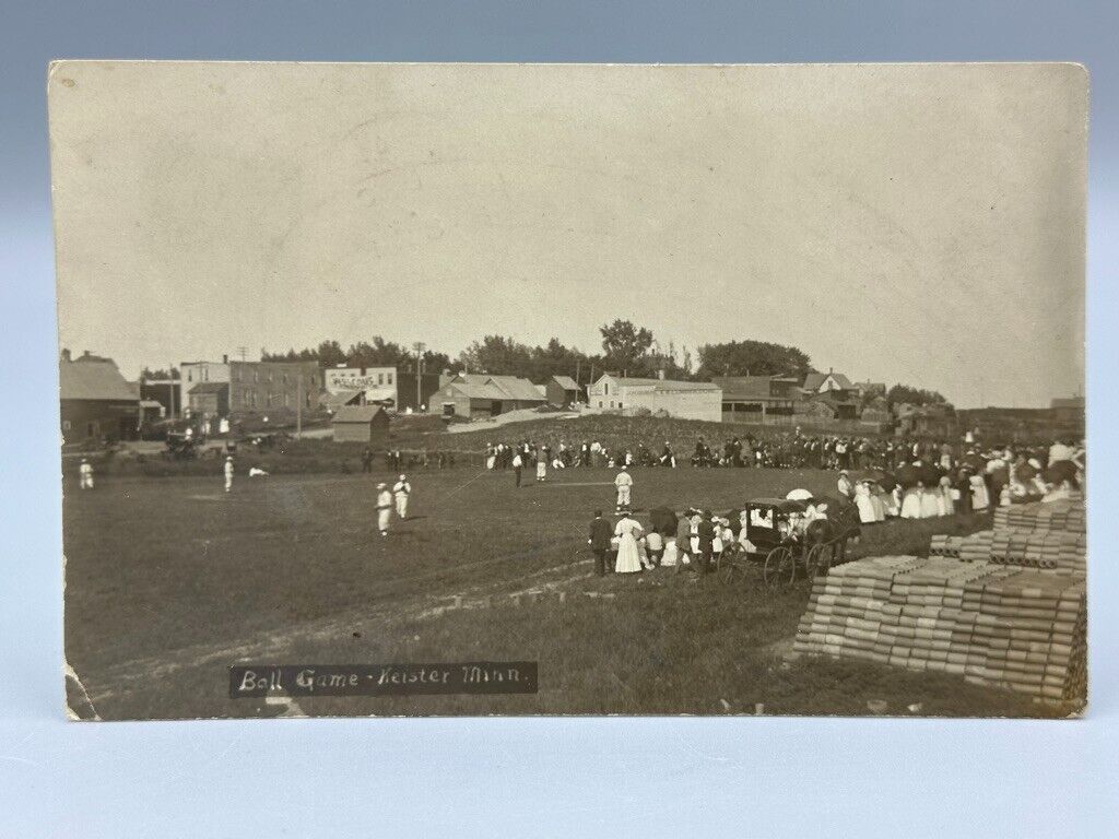 1909 BASEBALL Game KEISTER Minnesota Real PHOTO Postcard RPPC