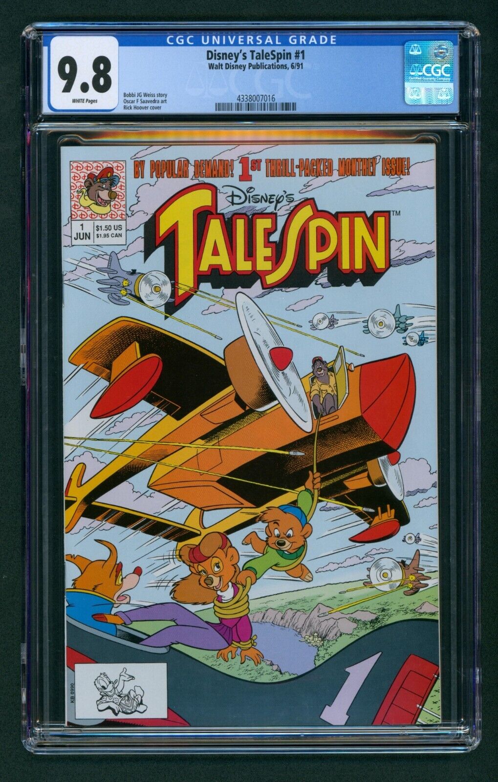 RARE Disney's Talespin #1 (1991) CGC 9.8 White Only 21 9.8s on the Census