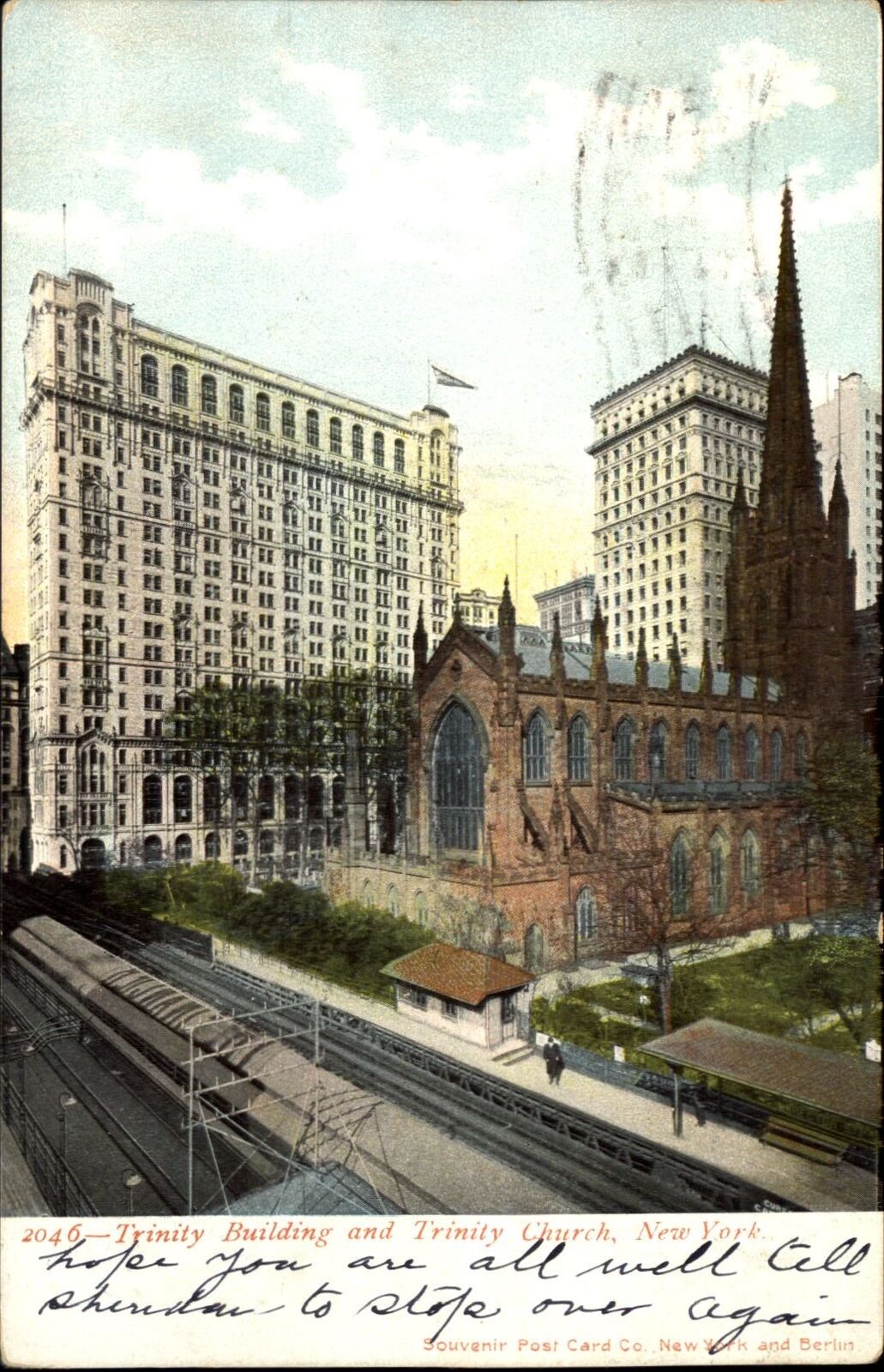 Trinity Building and Church New York City ~ 1905 to WENTRICK Albany NY