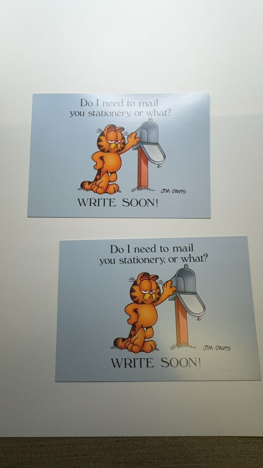 Garfield Do I Need To mail You Stationary Postcard Set Of 2