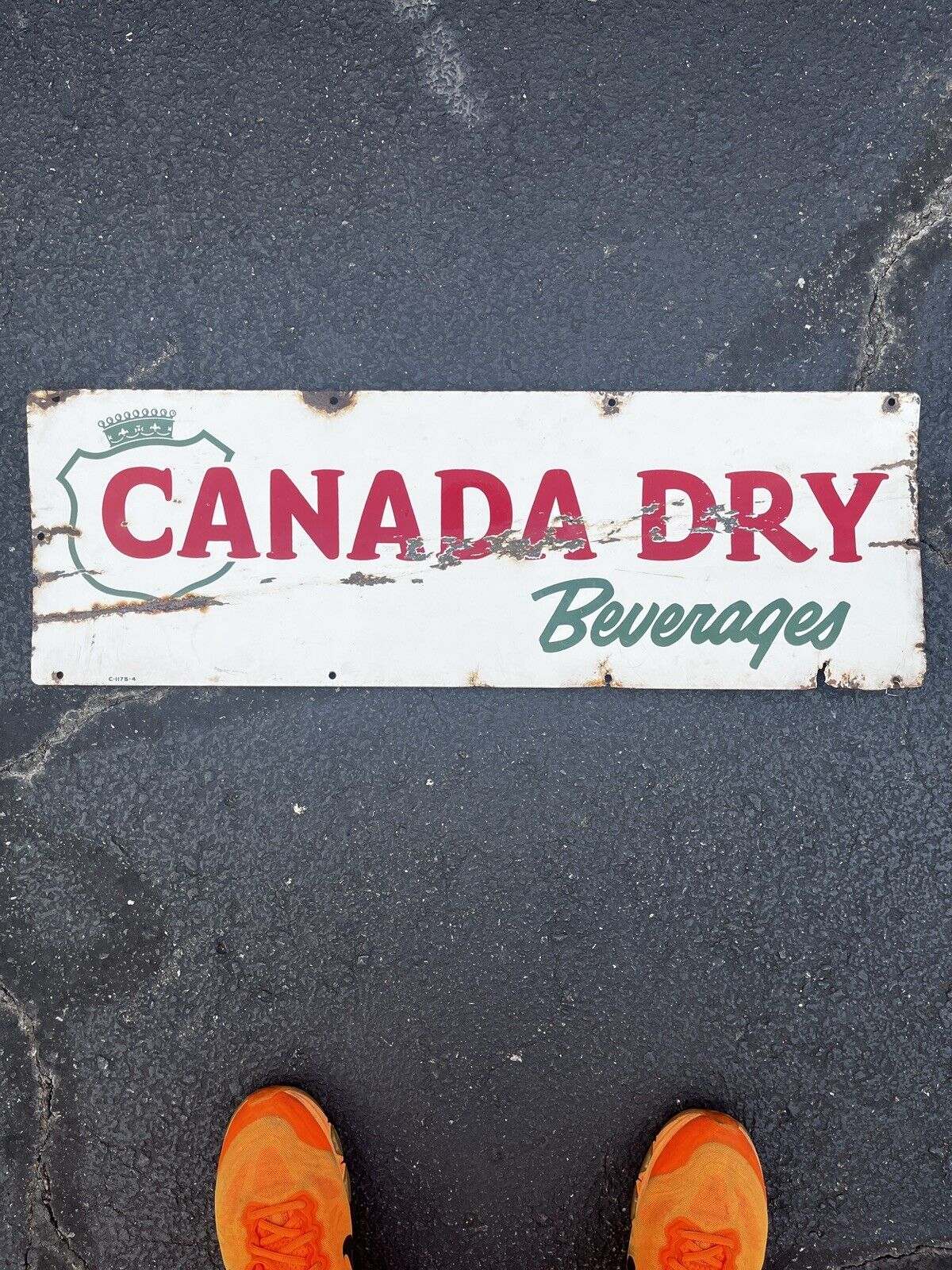 1930's Canada Dry Vintage Soda Sign 7x24 PORCELAIN ENAMEL
