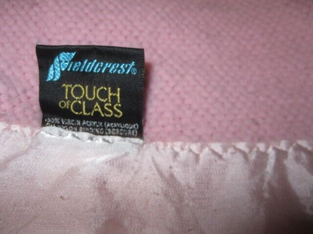 Vtg Fieldcrest Touch of Class Blanket Coral Pink 84X76  100% Acrylic  EUC