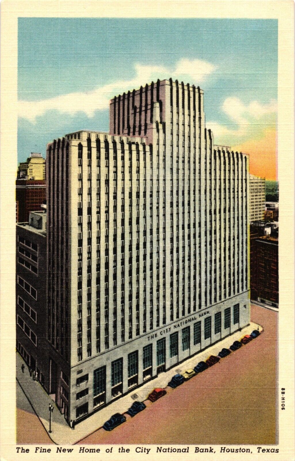 TEXAS Houston Historic City National Bank Building TX Vintage Postcard