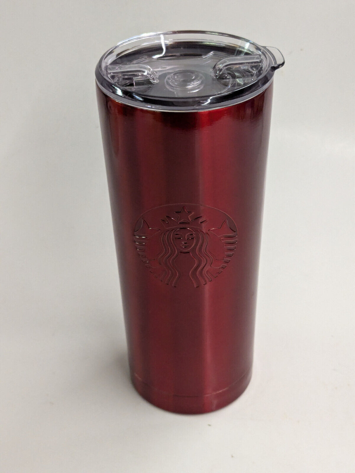Starbucks Red Metal Tumbler 19.8oz With Clear Lid 2022