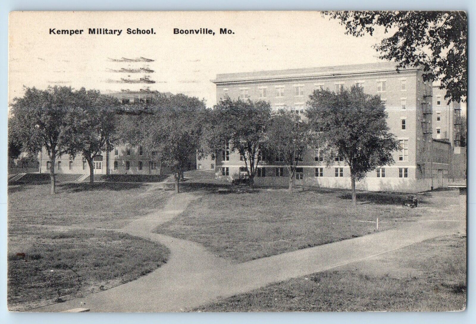 Boonville Missouri Postcard Kemper Military School Exterior View Building 1933
