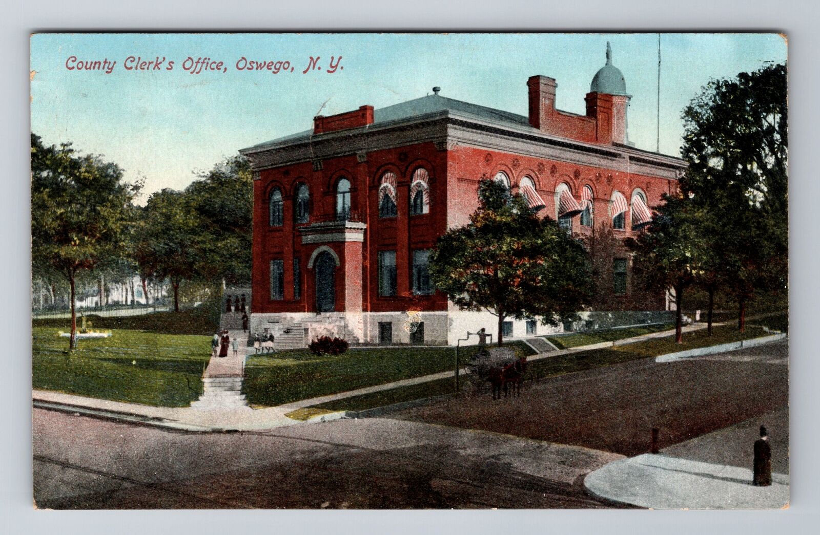Oswego NY-New York, County Clerk\'s Office, Antique, Vintage Souvenir Postcard