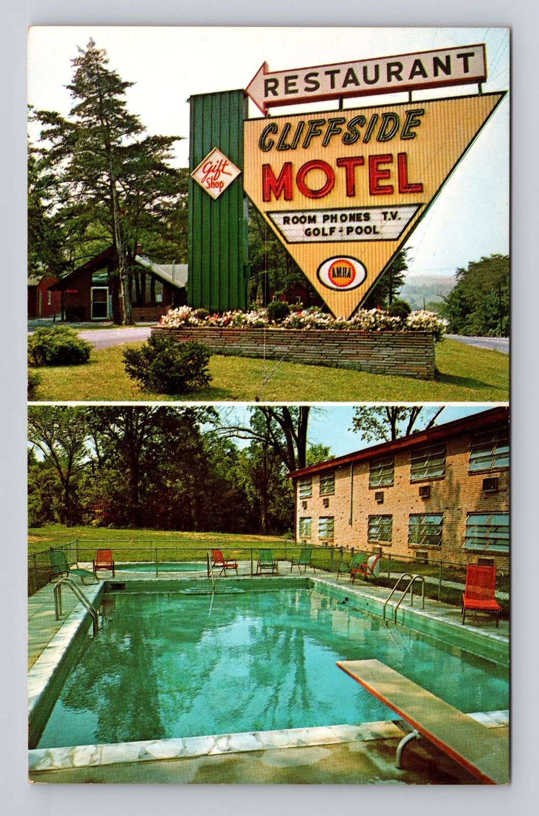 Harpers Ferry WV- West Virginia, Cliffside Motel And Restaurant Vintage Postcard