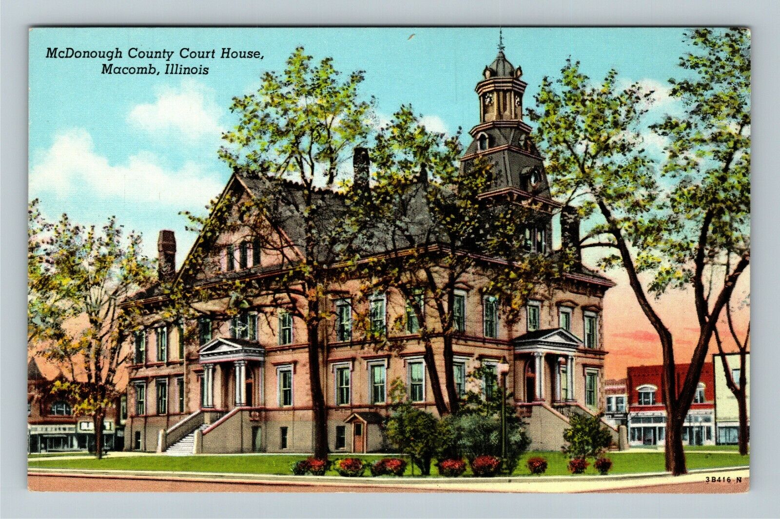 Macomb IL-Illinois, McDonough County Court House, Vintage Postcard