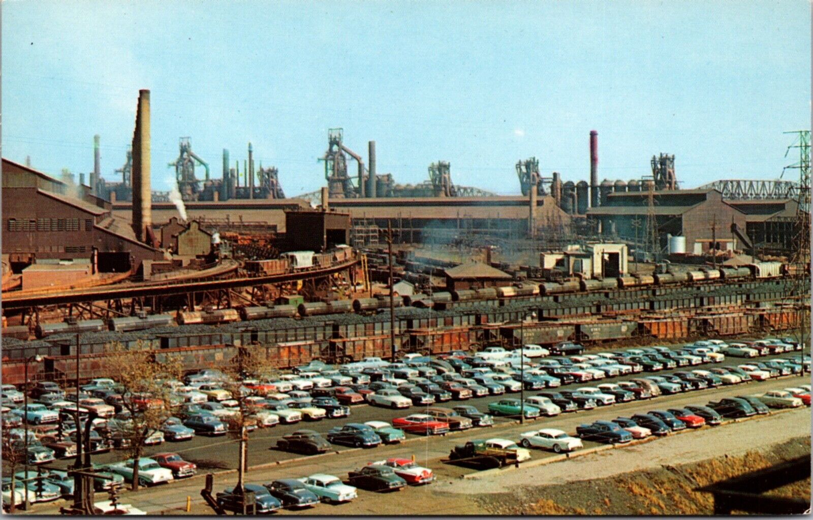 Postcard United States Steel Corporation in Gary, Indiana