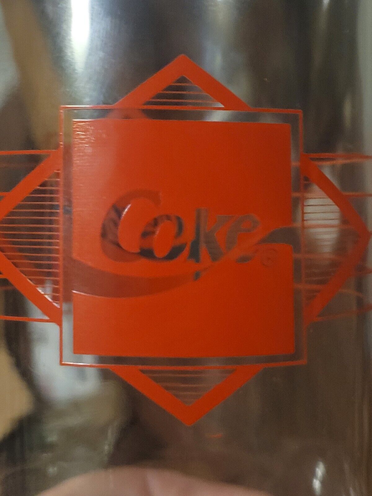 VINTAGE Libbey Crisa Coca Cola Coke Glass 16 oz. Rare Red Diamond Single Glass