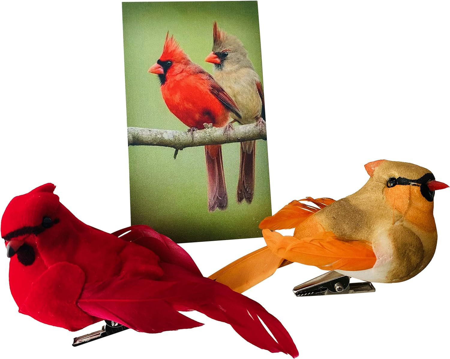 Westmon Works Cardinal Decor Set with Clip Male and Female Love Bird Cardinals w