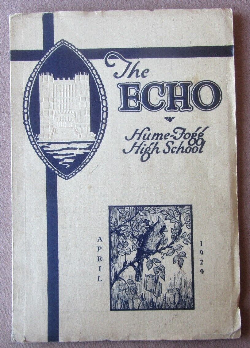 April 1929 Hume-Fogg Echo Magazine Nashville Tennessee Clubs Athletics Literary