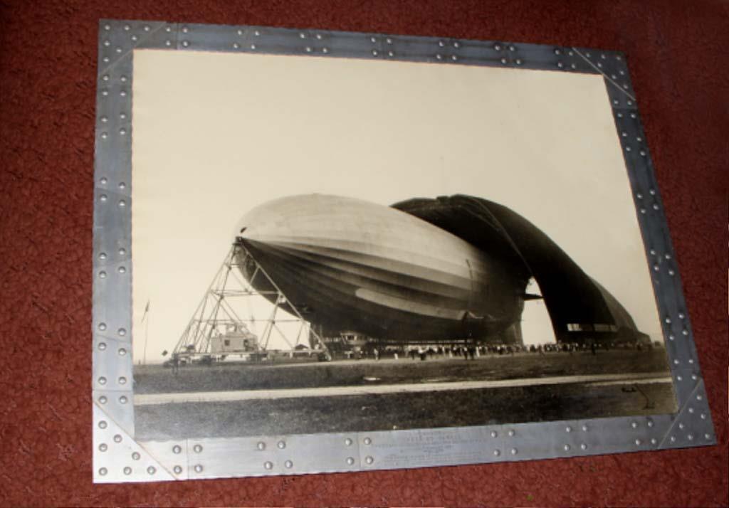 1931 Goodyear Akron Zeppelin race, garage sign ww2 Bourke-White photo OLD