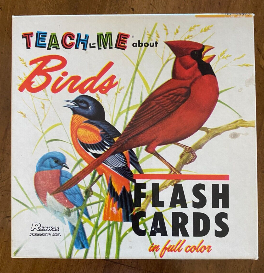 Vintage 1968 RENWAL Teach Me About BIRDS Flash Cards 96895 46 cards