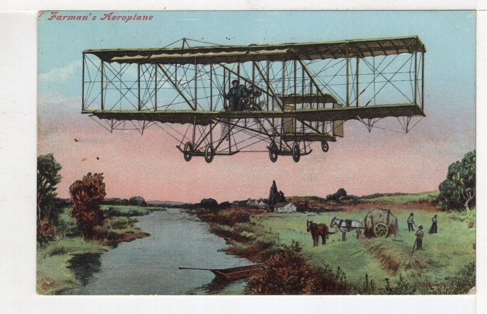 Aviation Postcard 1911 Farman\'s Aeroplane Airplane Plymouth IN to Chicago IL