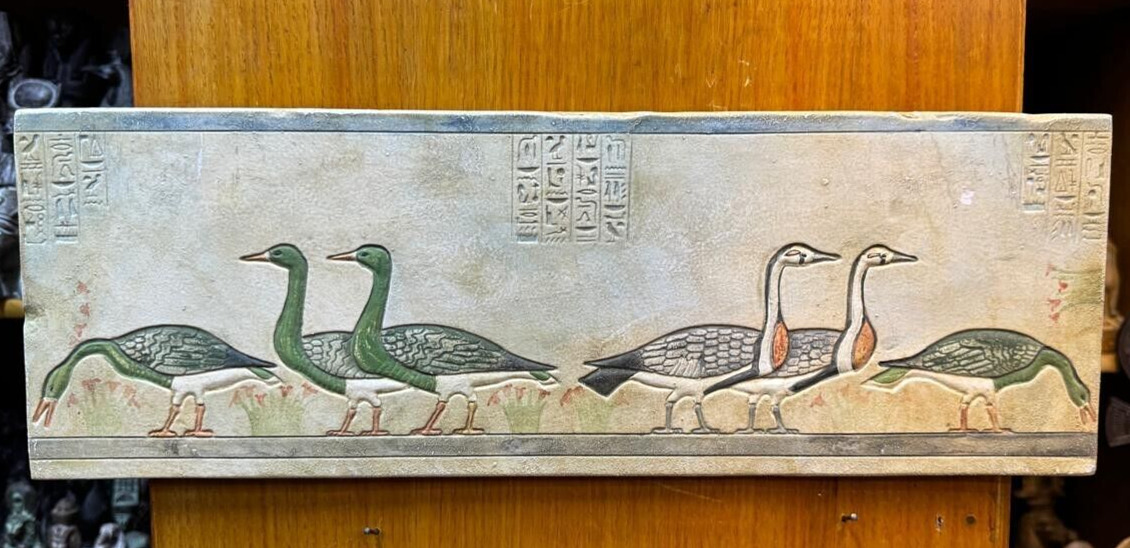Rare Ancient Egyptian Painting Geese Medium Famous for Mona Lisa Hang On Wall BC