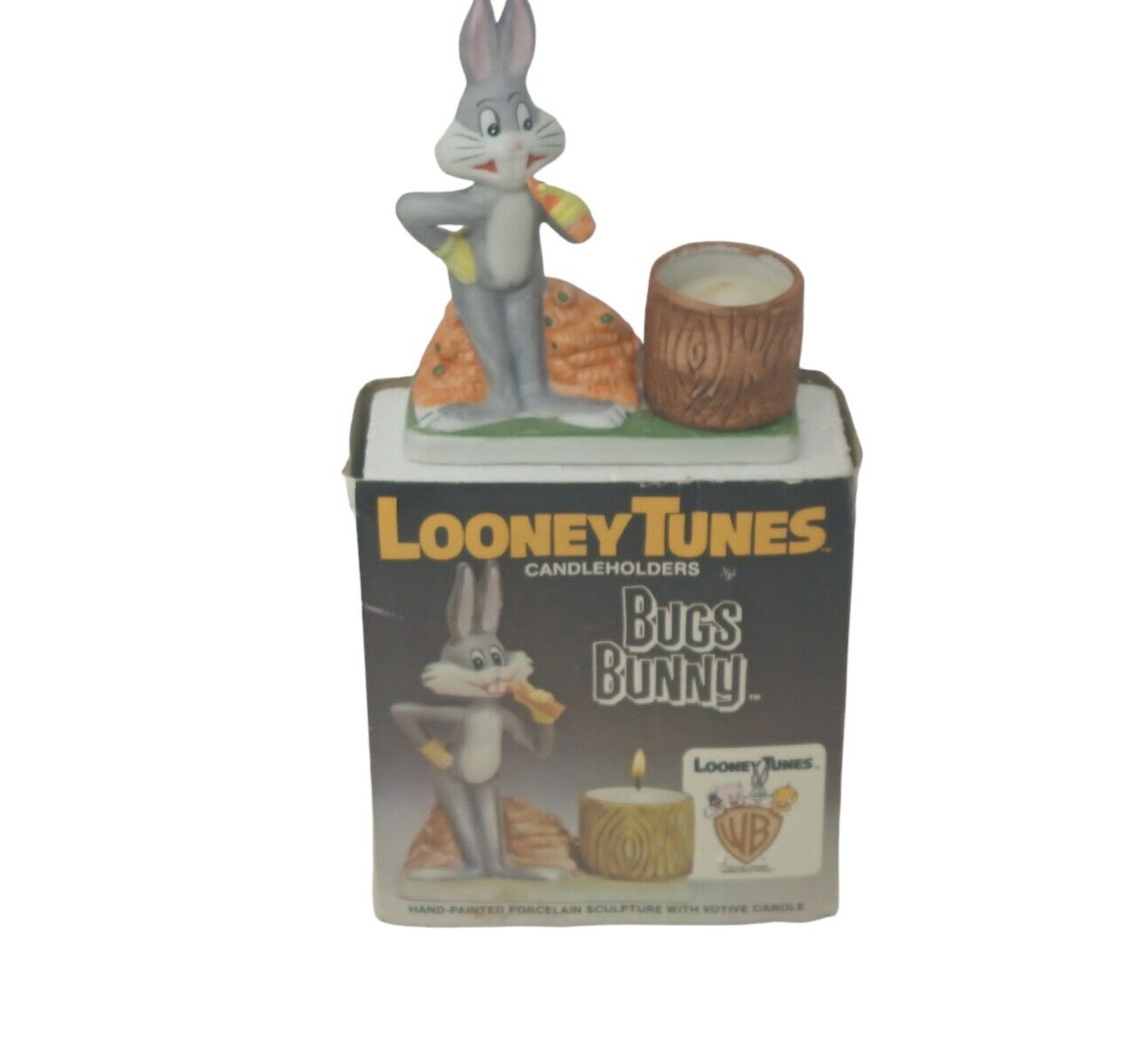 Looney Tunes Bugs Bunny Candle Holder Vintage 1980 Porcelain Warner Bros.